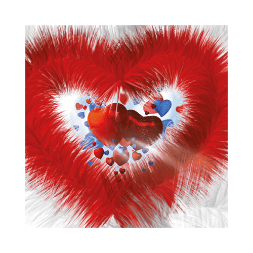 Fluffy Heart Card - Click Image to Close