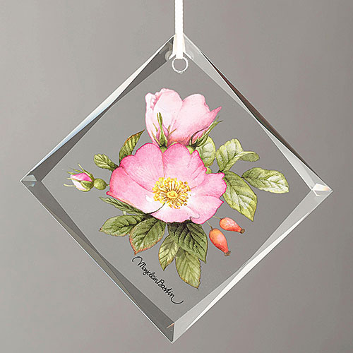 Double Pink Roses Ornament - Click Image to Close