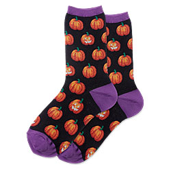 Glow In The Dark Pumpkins Socks (Black)