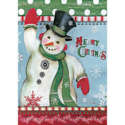 Merry Snowman Mini Garden Flag