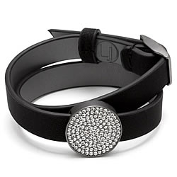 Black Reversible Pavé Wrap Bracelet
