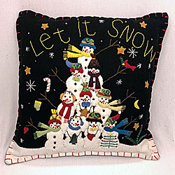 Snowman Family Pillow