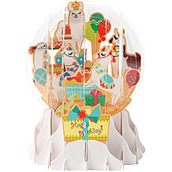 Llama Snow Globe Greeting (Medium, 5")