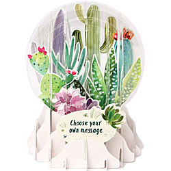 Cacti Snow Globe Greeting (Medium, 5")